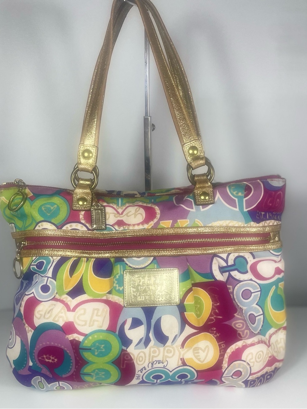 Authentic Coach Poppy Limited Edition Pop C Glam Tote Shoulder Bag Y2K